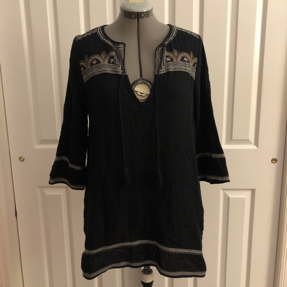 Embroidered black dress